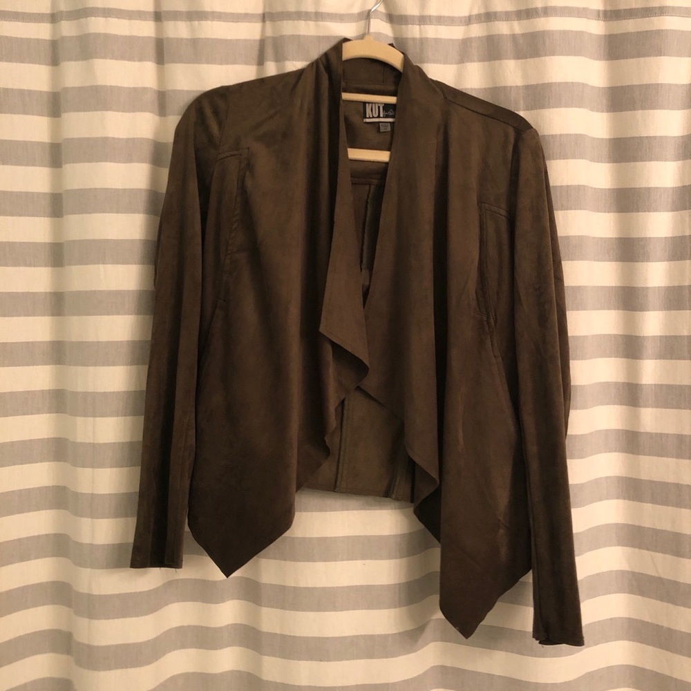 Kut from the Kloth Sz XS Faux Suede Jacket in Army